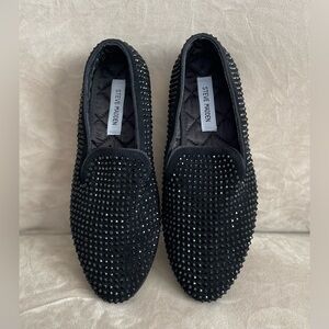 Steve Madden Men's Black Rhinestone Loafers